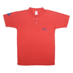 PUMA Mens Red Short Sleeve Plain Polo Shirt L Pocket Logo Casual Cotton