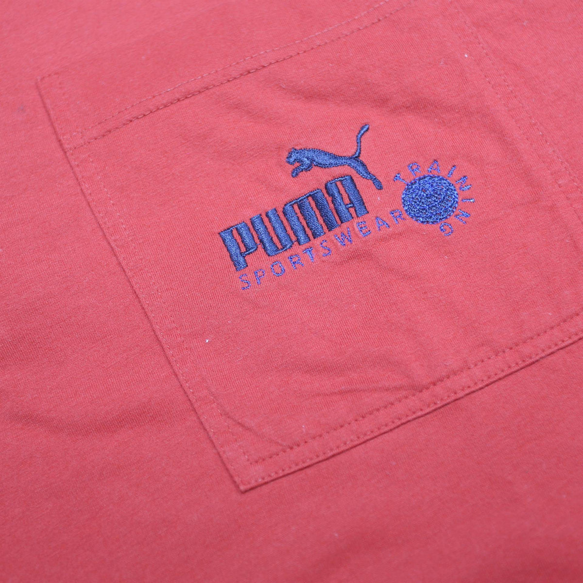 PUMA Mens Red Short Sleeve Plain Polo Shirt L Pocket Logo Casual Cotton