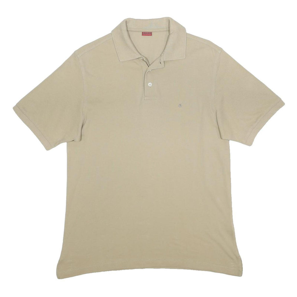INVICTA Mens Beige Short Sleeve Plain Polo Shirt M Cotton Casual Everyday