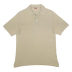 INVICTA Mens Beige Short Sleeve Plain Polo Shirt M Cotton Casual Everyday