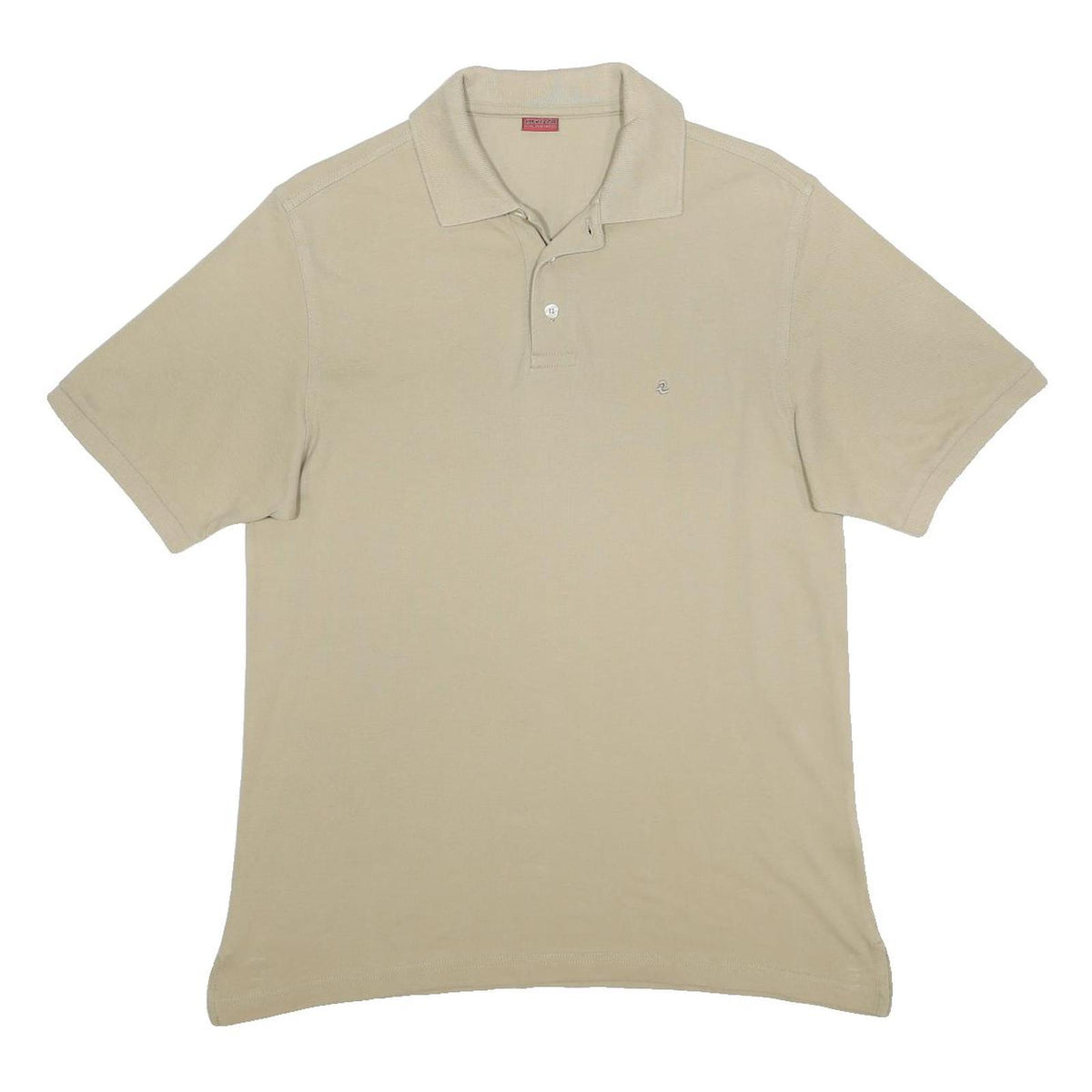 INVICTA Mens Beige Short Sleeve Plain Polo Shirt M Cotton Casual Everyday