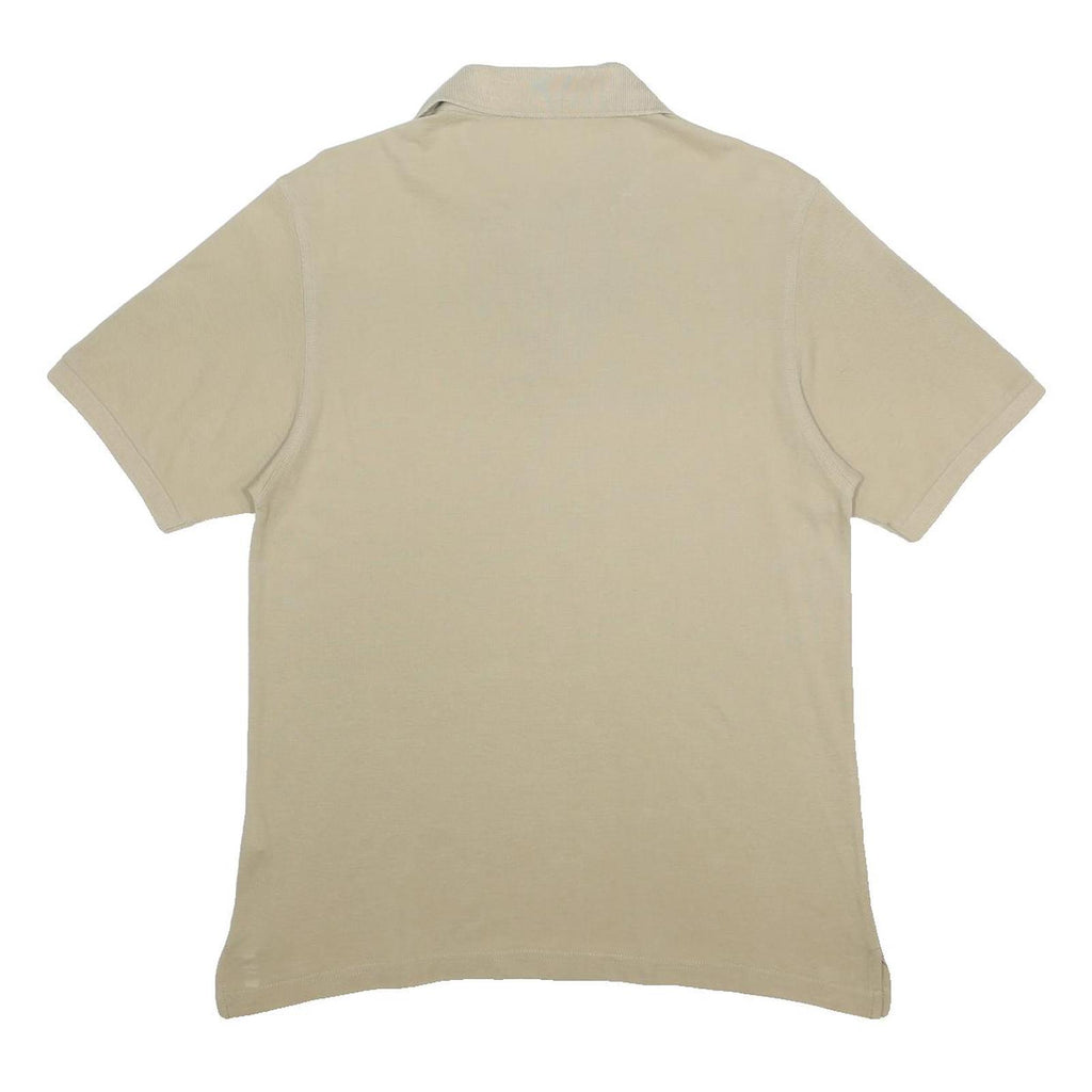 INVICTA Mens Beige Short Sleeve Plain Polo Shirt M Cotton Casual Everyday