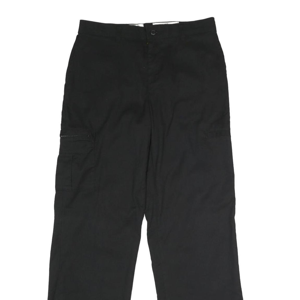 DICKIES Womens Black Polyester Blend Regular Straight Trousers W30 L32 Workwear