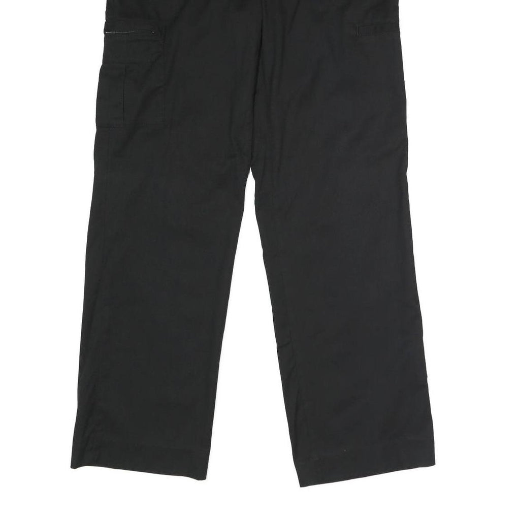 DICKIES Womens Black Polyester Blend Regular Straight Trousers W30 L32 Workwear