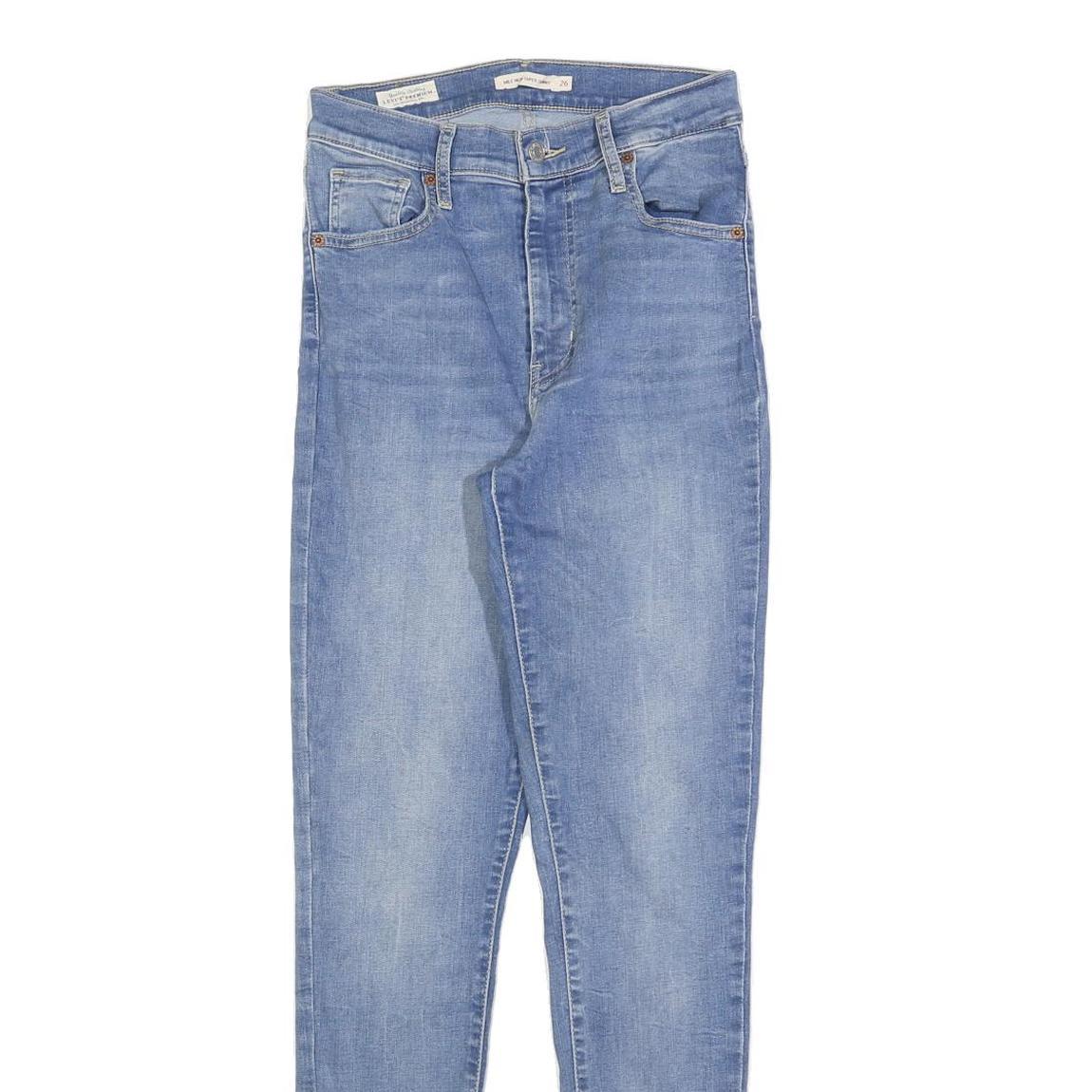 LEVI'S Womens Slim Fit Light Blue Denim Jeans W26 L30 Classic Cotton Blend Zip