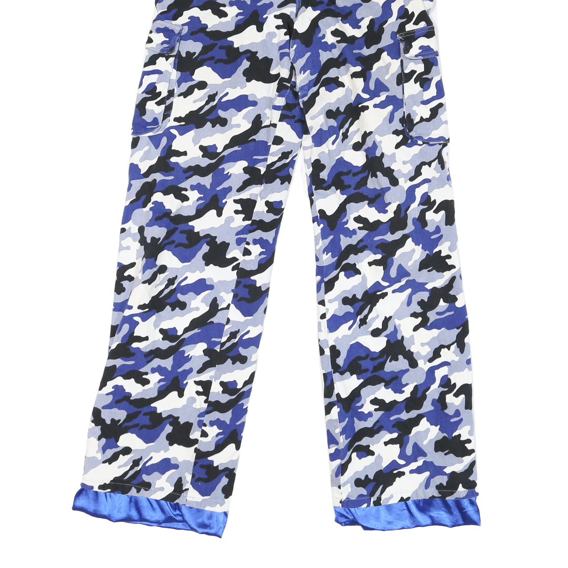 I AM GIA Womens Relaxed Blue White & Black Camouflage Cargo Trousers W26 L29
