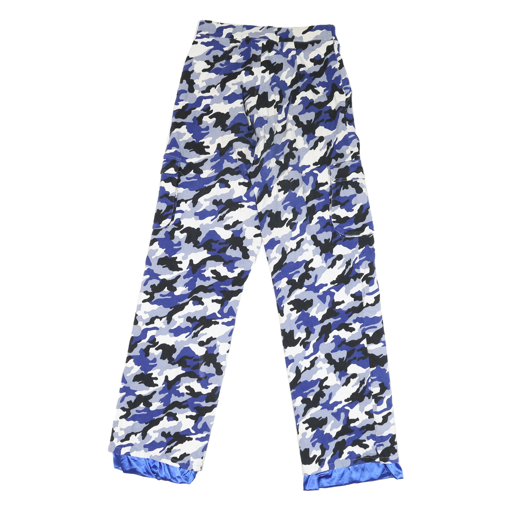 I AM GIA Womens Relaxed Blue White & Black Camouflage Cargo Trousers W26 L29