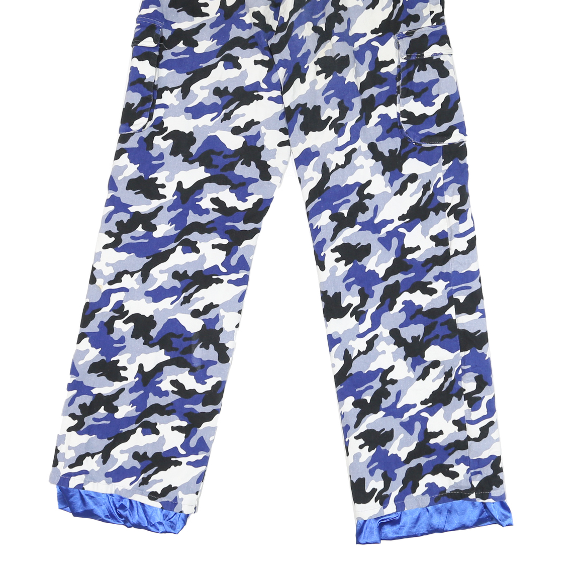 I AM GIA Womens Relaxed Blue White & Black Camouflage Cargo Trousers W26 L29