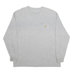 CARHARTT Mens Grey Workwear Pocket Long Sleeve Crew Neck XL Cotton Blend T-Shirt