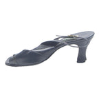 LINEA VERDE Womens Black Leather Slingback Heel Shoes UK 4 Elegant Comfort