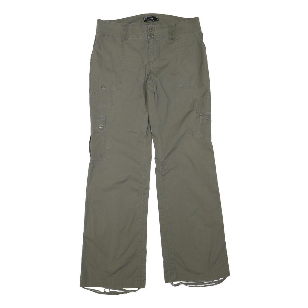 CHADO Womens Cotton Blend Green Regular Fit Cargo Trousers W34 L33 Casual