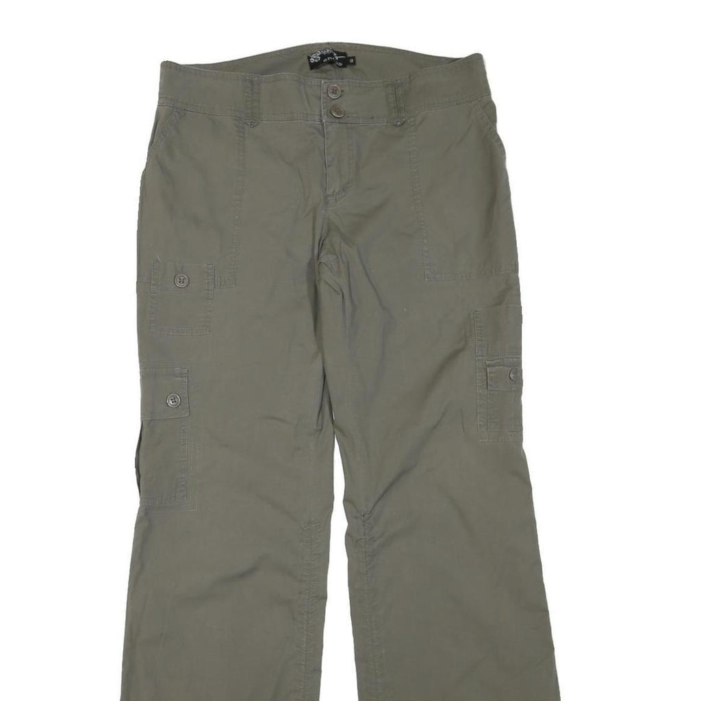 CHADO Womens Cotton Blend Green Regular Fit Cargo Trousers W34 L33 Casual