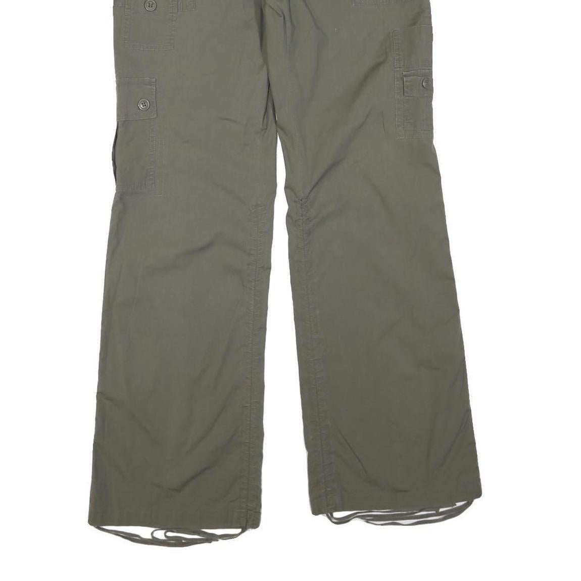 CHADO Womens Cotton Blend Green Regular Fit Cargo Trousers W34 L33 Casual