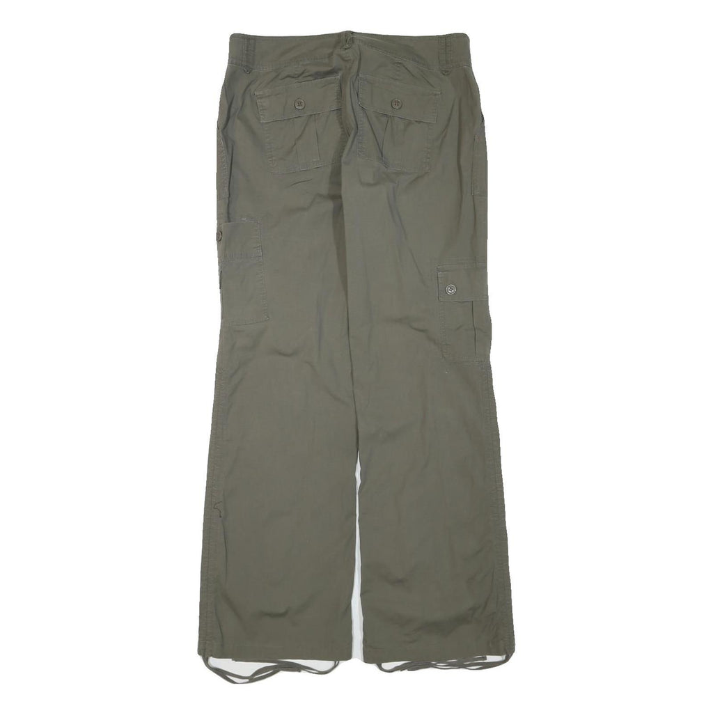 CHADO Womens Cotton Blend Green Regular Fit Cargo Trousers W34 L33 Casual