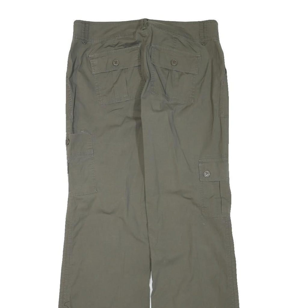 CHADO Womens Cotton Blend Green Regular Fit Cargo Trousers W34 L33 Casual