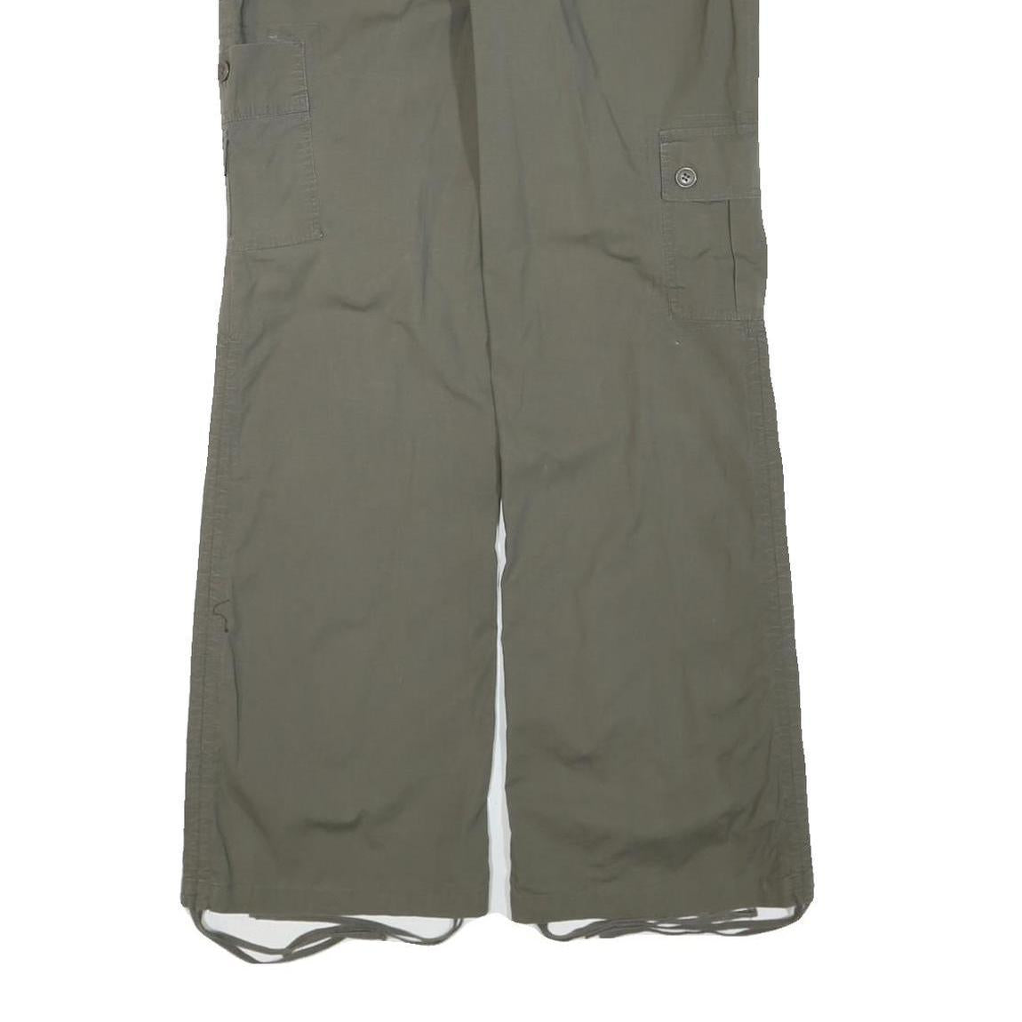 CHADO Womens Cotton Blend Green Regular Fit Cargo Trousers W34 L33 Casual