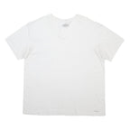 CALVIN KLEIN Mens White V-Neck T-Shirt XL Cotton Blend Modern Short Sleeve