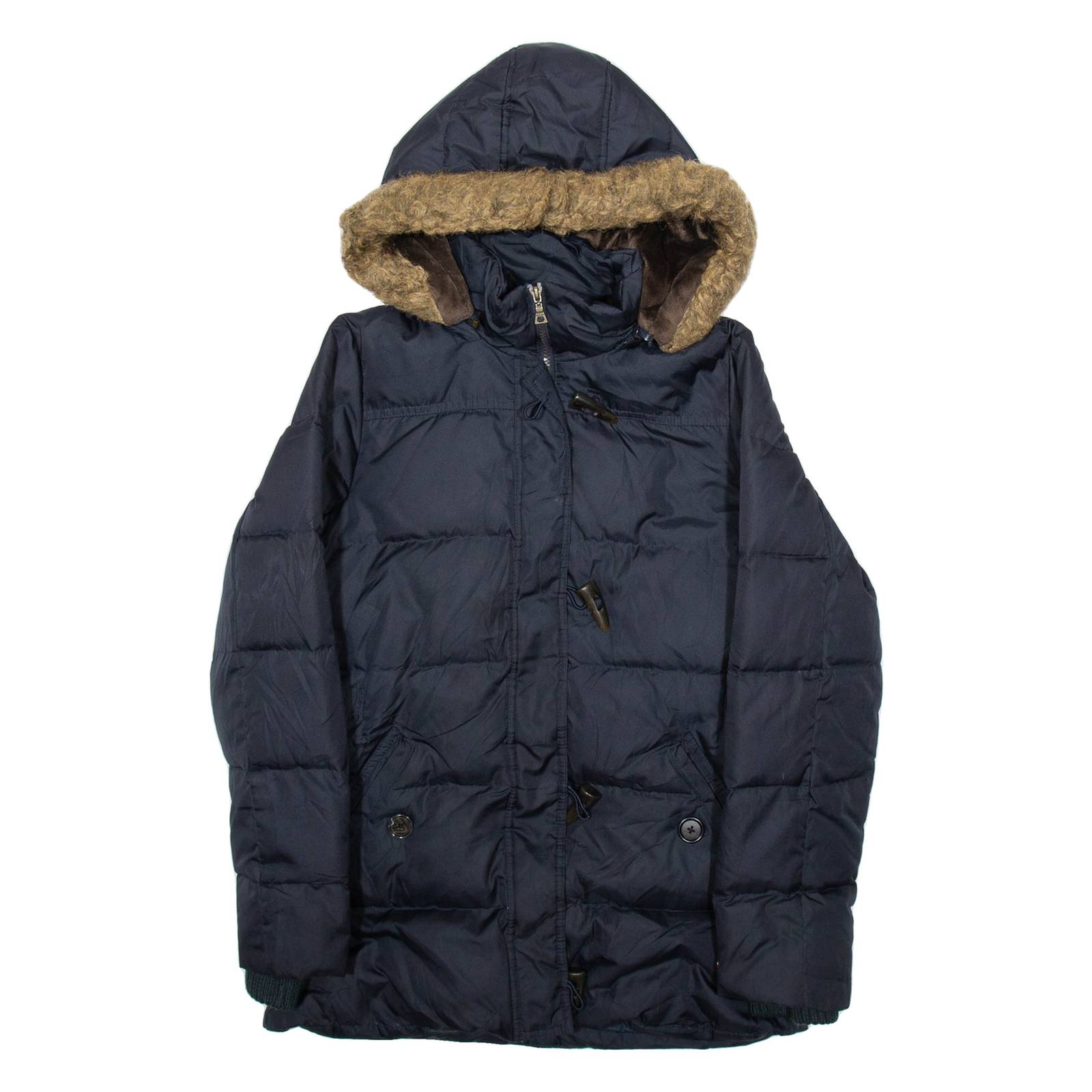 TOMMY HILFIGER Womens Parka Coat Blue Hooded S