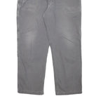 CARHARTT Mens Relaxed Grey Cotton Blend Trousers W40 L29 Workwear Zip Closure