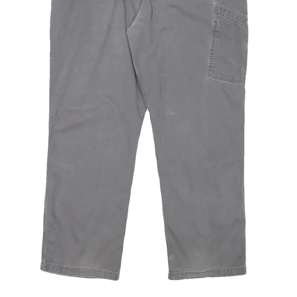 CARHARTT Mens Relaxed Grey Cotton Blend Trousers W40 L29 Workwear Zip Closure