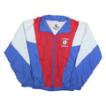 HIGH FIVE Mens Red & Blue Colourblock Zip Up Polyester Jacket M Sportswear
