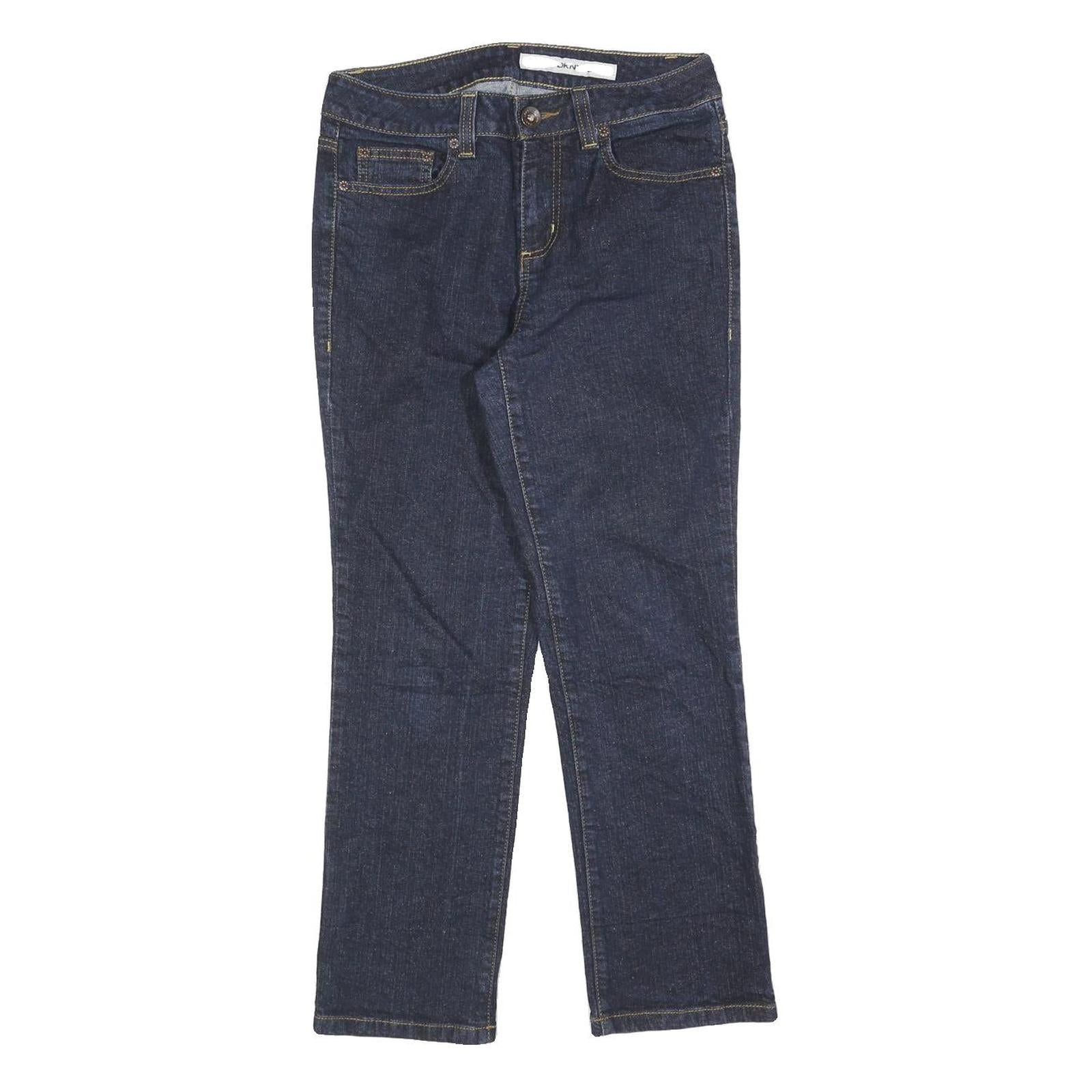 DKNY Womens Blue Regular Straight Denim Light W28 L26 Zip Cotton Blend Jeans