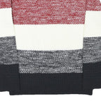 THE SHOP TK Mens Red White & Grey Patterned Crew Neck Chunky Knit Jumper M