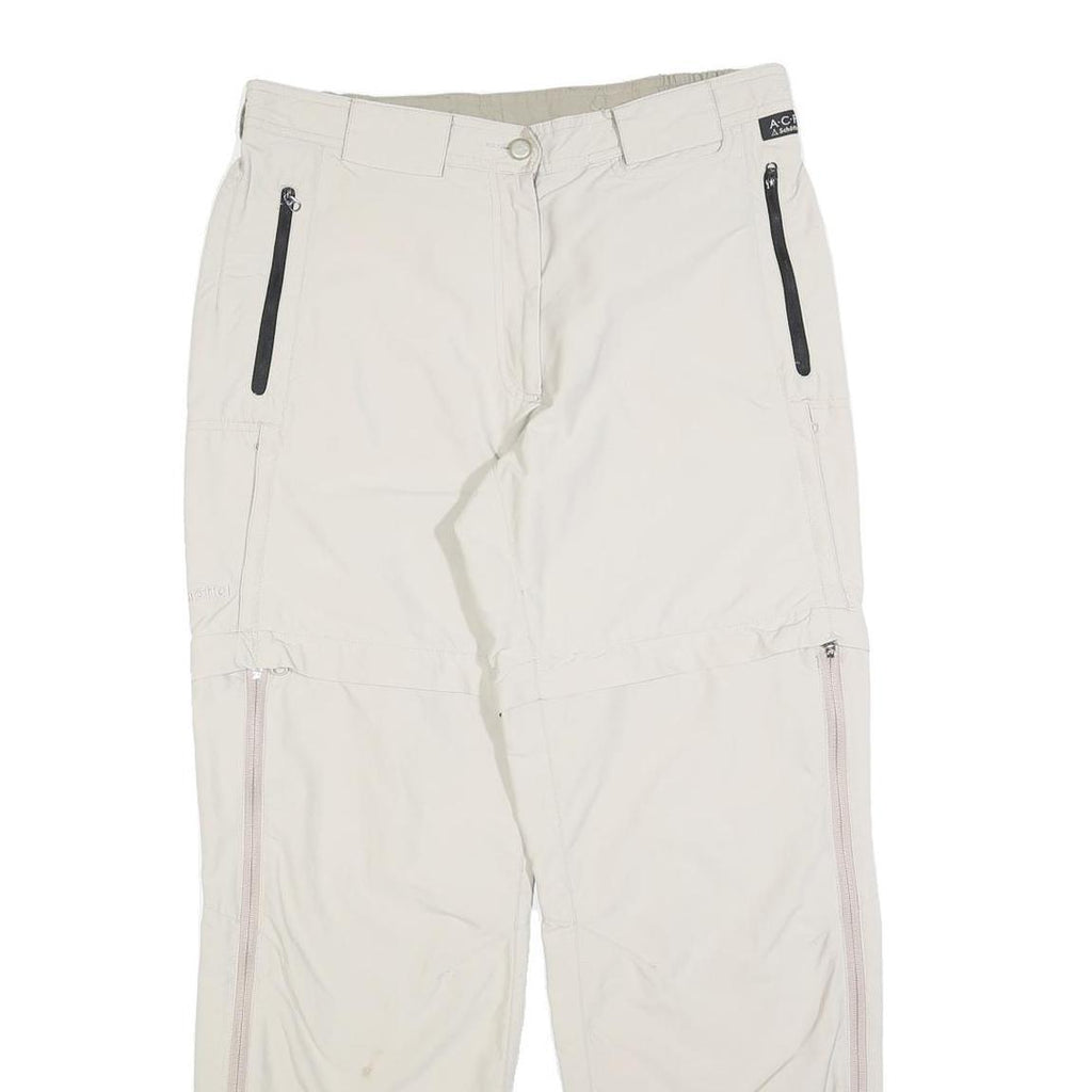 SCHOFFEL Womens Regular Zip Beige Trousers W32 L30 Outdoor Lightweight Zip-Off