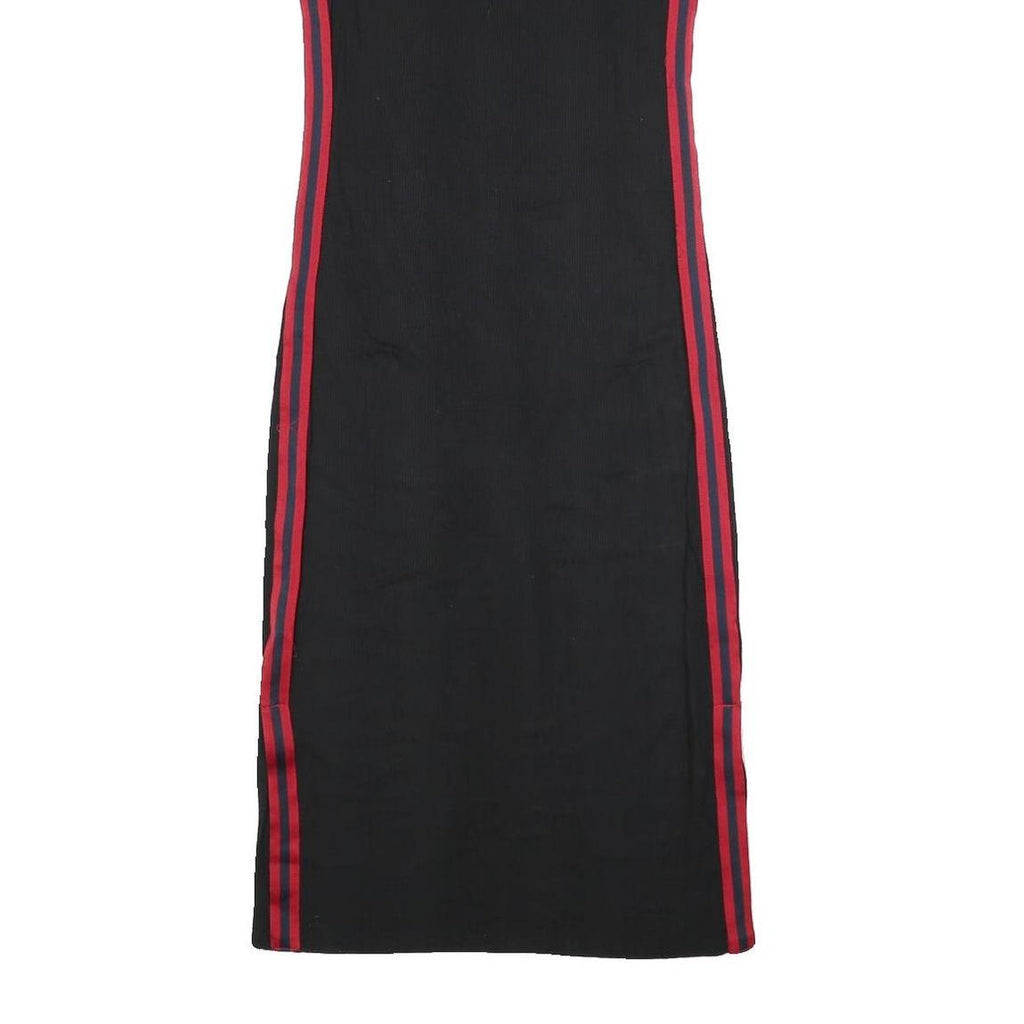 TOMMY HILFIGER Womens Black Bodycon Cotton Blend Short Sleeve Midi Dress XXS