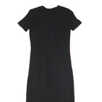 TOMMY HILFIGER Womens Black Bodycon Cotton Blend Short Sleeve Midi Dress XXS