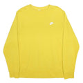 NIKE Mens Yellow Cotton Blend Crew Neck XL Sweatshirt Casual Pullover
