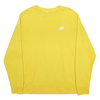 NIKE Mens Yellow Cotton Blend Crew Neck XL Sweatshirt Casual Pullover