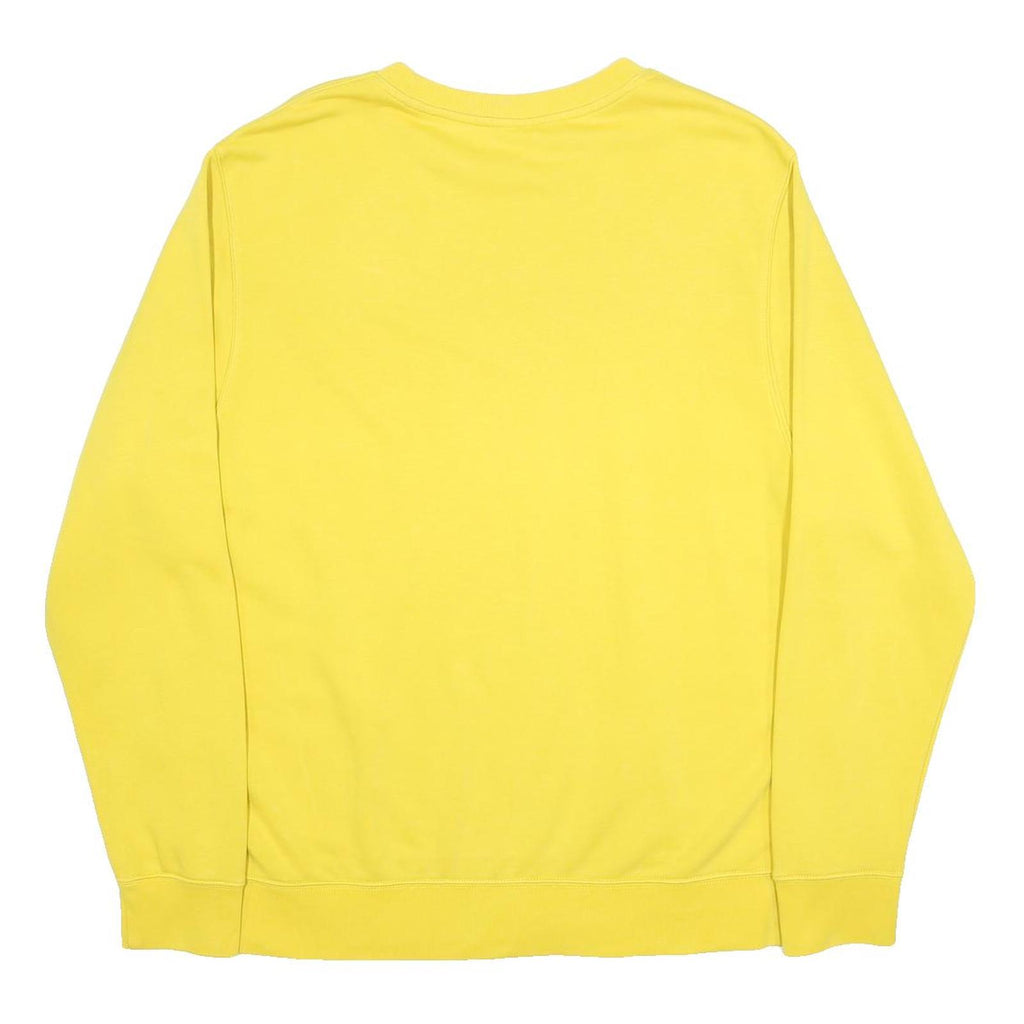 NIKE Mens Yellow Cotton Blend Crew Neck XL Sweatshirt Casual Pullover