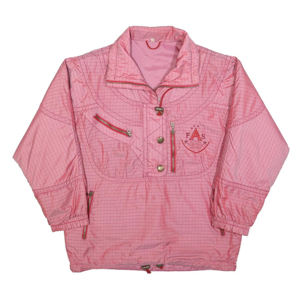 Womens Pink Polyester Blend Casual Jacket M Woven Zip Up Lightweight