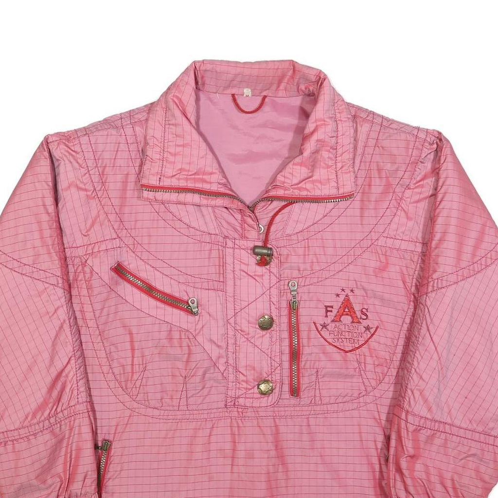 Womens Pink Polyester Blend Casual Jacket M Woven Zip Up Lightweight