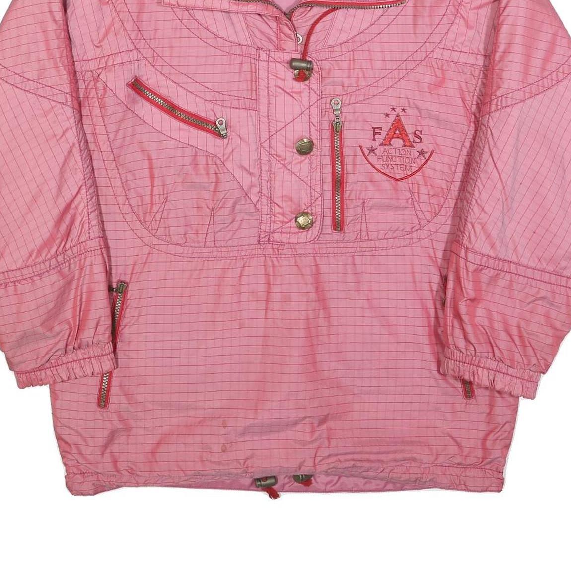 Womens Pink Polyester Blend Casual Jacket M Woven Zip Up Lightweight