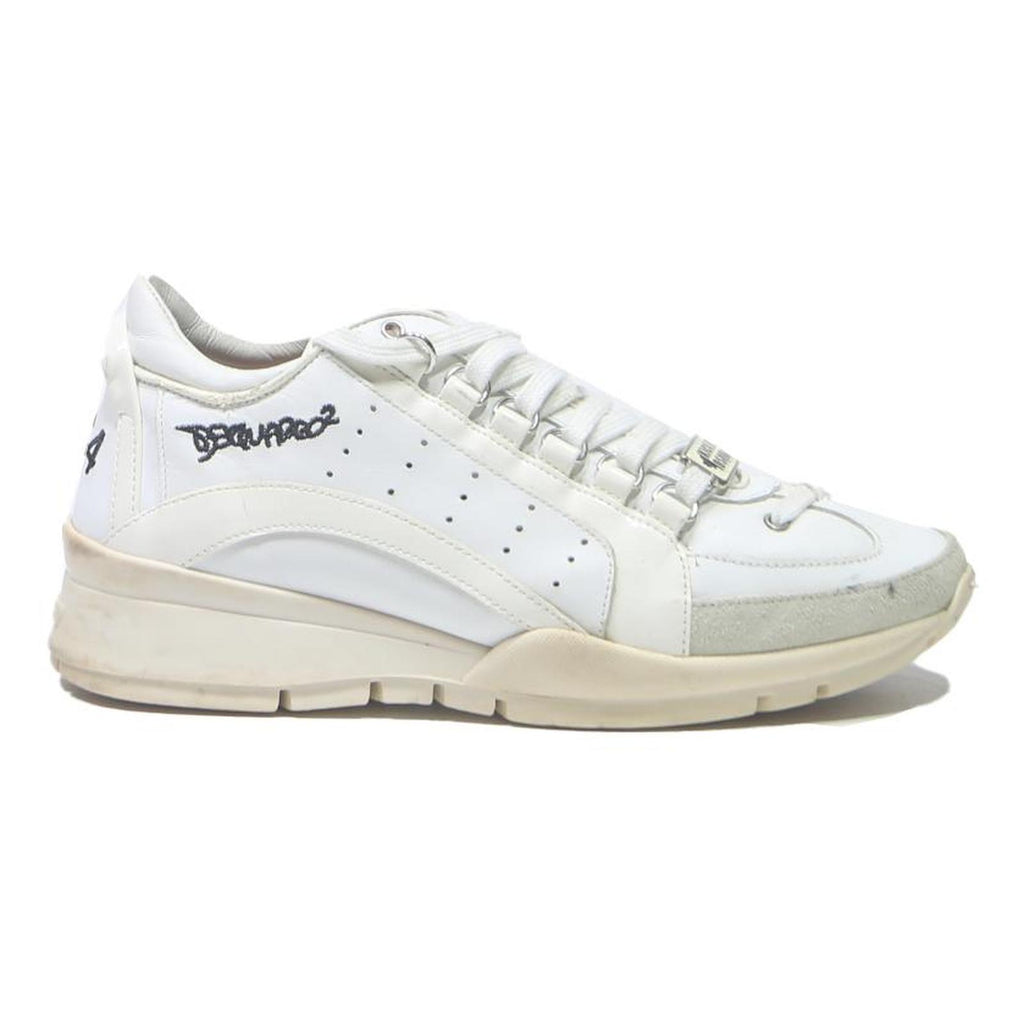 DSQUARED2 Womens Lace-Up Trainers White Synthetic UK 6 Casual Sporty