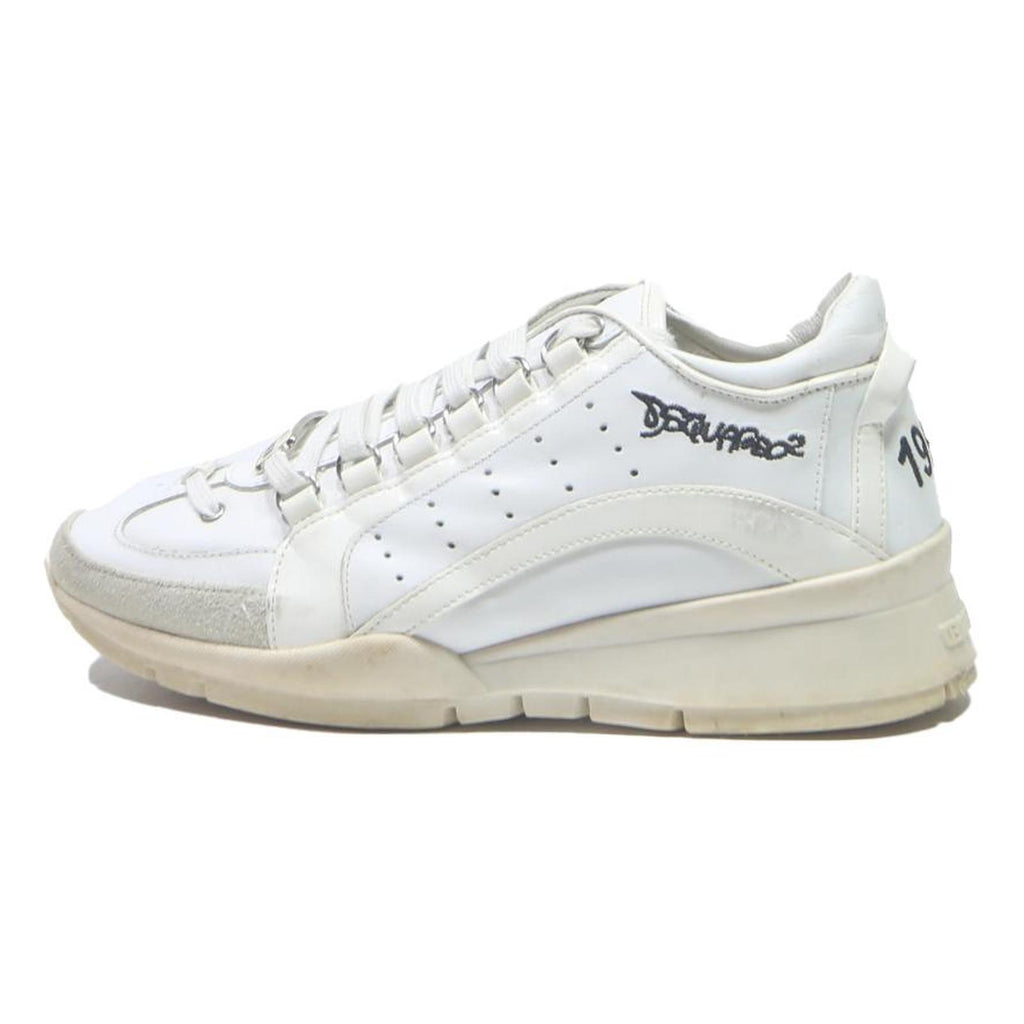 DSQUARED2 Womens Lace-Up Trainers White Synthetic UK 6 Casual Sporty