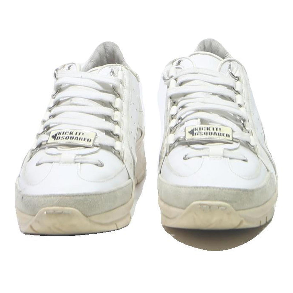 DSQUARED2 Womens Lace-Up Trainers White Synthetic UK 6 Casual Sporty