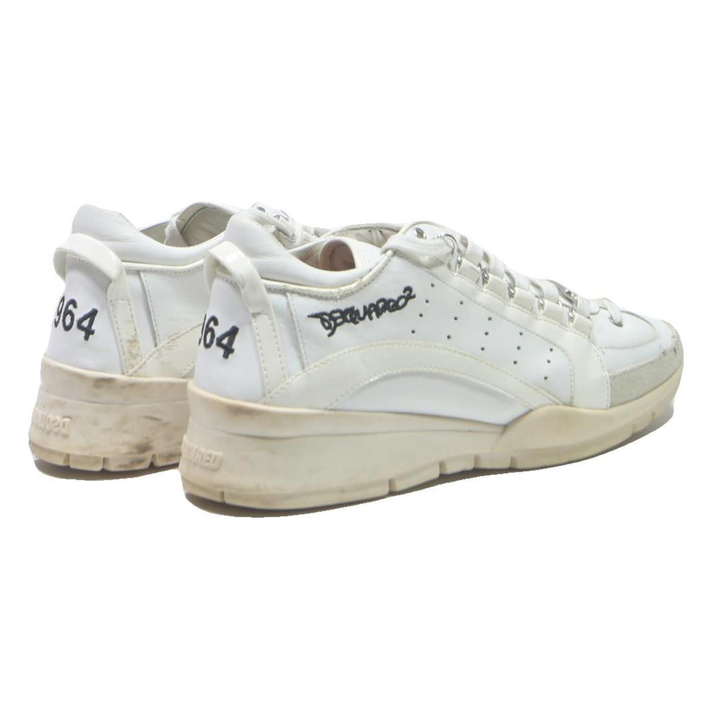 DSQUARED2 Womens Lace-Up Trainers White Synthetic UK 6 Casual Sporty