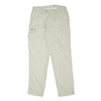 SUNWAY Mens Relaxed Beige Cargo Trousers W30 L31 Polyester Blend Zip Pockets