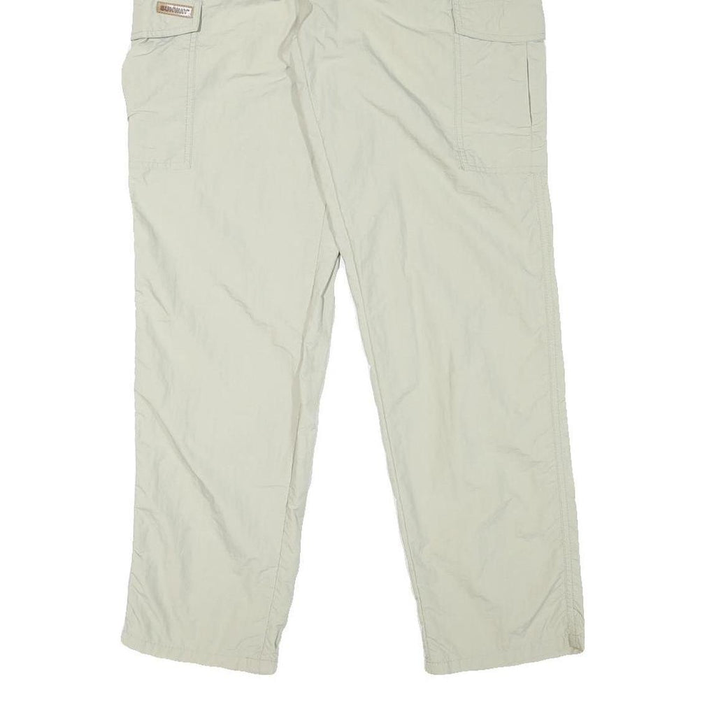 SUNWAY Mens Relaxed Beige Cargo Trousers W30 L31 Polyester Blend Zip Pockets