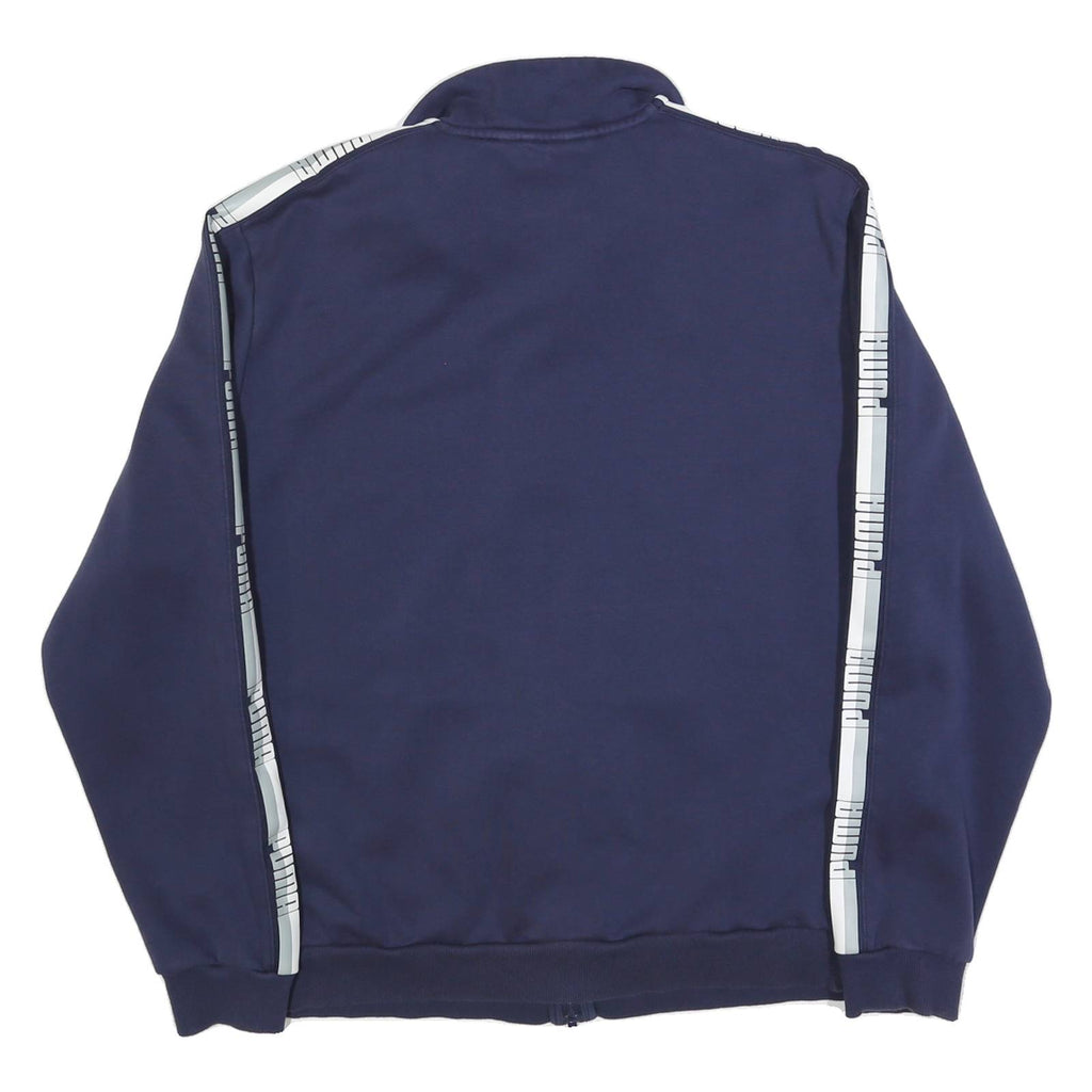PUMA Mens Navy Blue Track Jacket XL Cotton Zip Plain Athletic Casual Sportswear