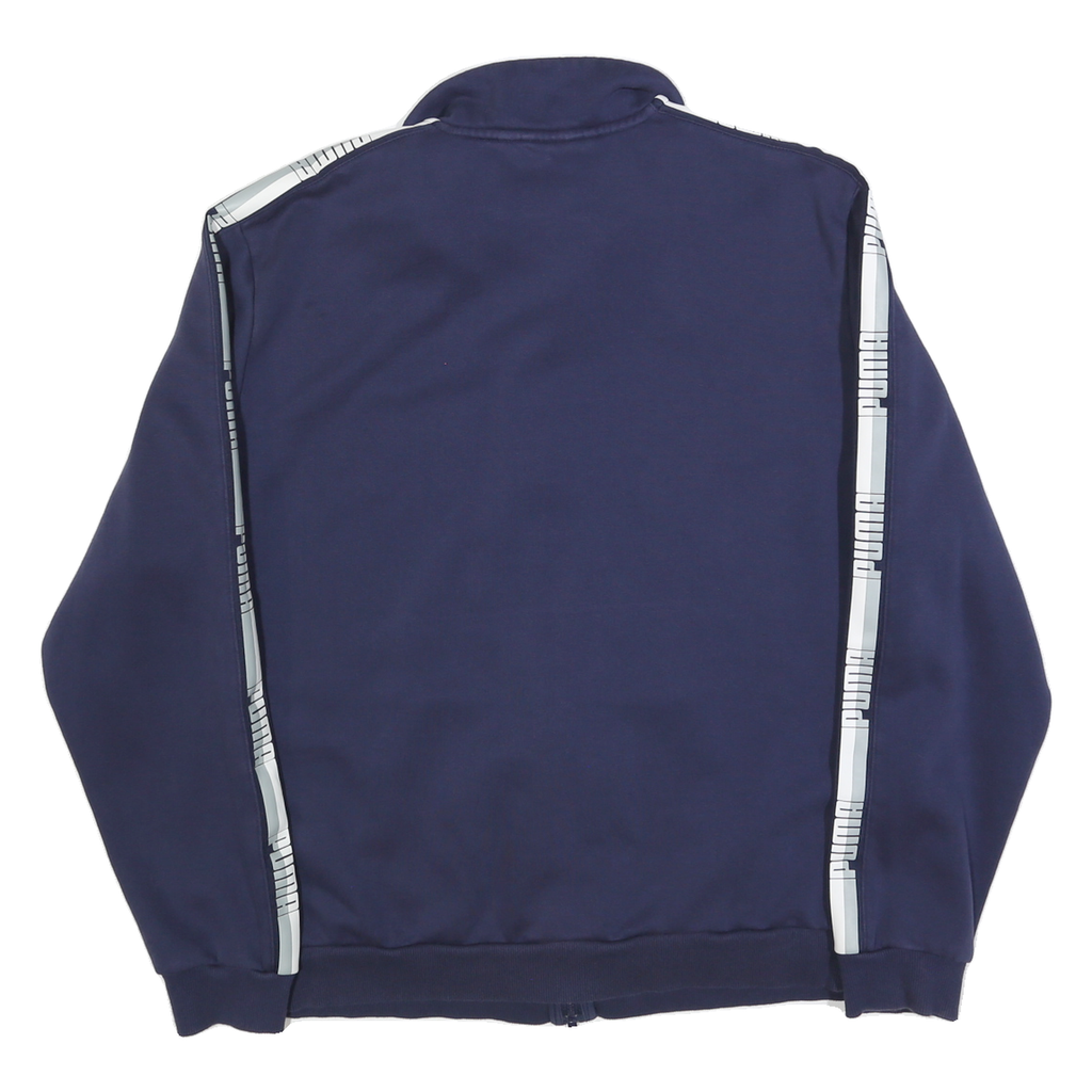 PUMA Mens Navy Blue Track Jacket XL Cotton Zip Plain Athletic Casual Sportswear