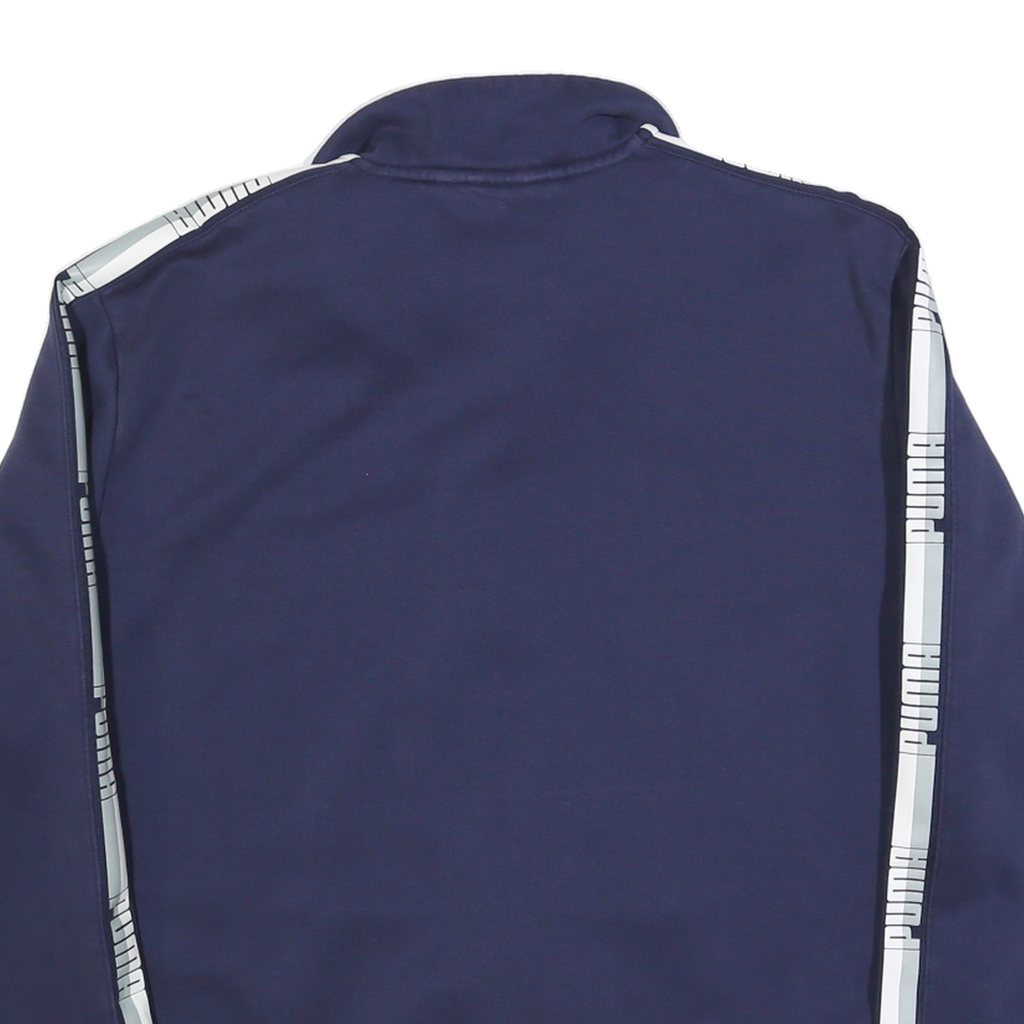 PUMA Mens Navy Blue Track Jacket XL Cotton Zip Plain Athletic Casual Sportswear