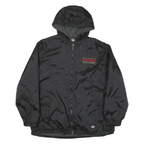 DICKIES Mens Black Hooded Jacket L Polyester Blend Plain Zip Casual Workwear