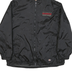 DICKIES Mens Black Hooded Jacket L Polyester Blend Plain Zip Casual Workwear