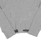 Womens Black & White Houndstooth Jacket L Cotton Blend Button Closure Classic