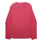 TOMMY HILFIGER Mens Red Patterned Jumper V-Neck Basic Knit XL Designer Cotton