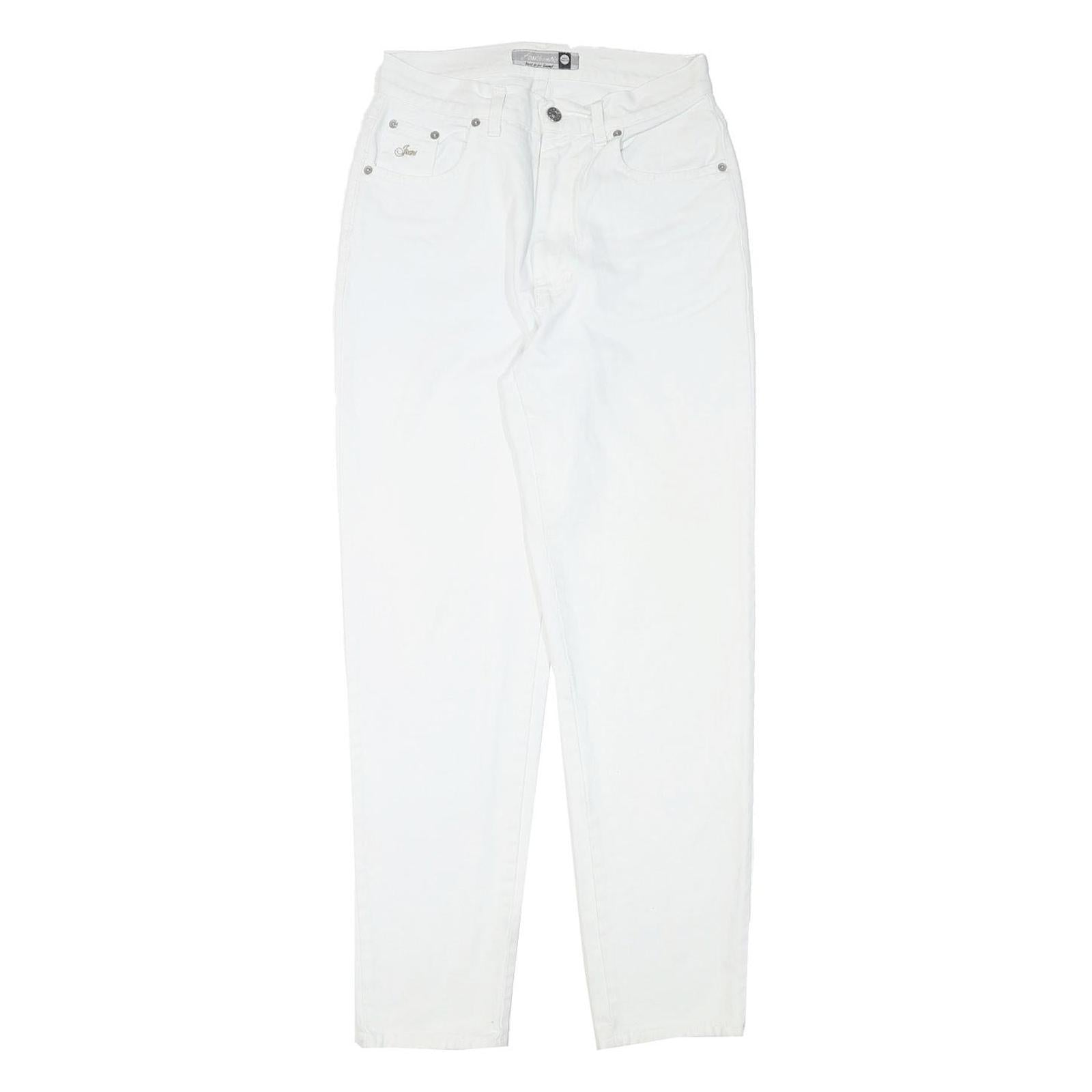 AUTHENTICS Womens Jeans White Relaxed Straight Denim W27 L29 Minimal Design